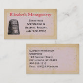 ヴィンテージシンブルSeamstressテーラービジネスカード 名刺 (正面/裏面)