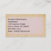 ヴィンテージシンブルSeamstressテーラービジネスカード 名刺 (裏面)