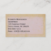 ヴィンテージシンブルSeamstressテーラービジネスカード 名刺 (裏面)