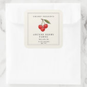 ヴィンテージシンプルさくらんぼPreserve Jam Jarラベル スクエアシール (バッグ)