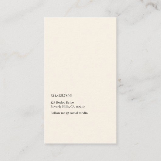 ヴィンテージシンプルのエレガント女性ファッション裁縫 名刺 (裏面)