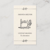 ヴィンテージシンプルのエレガント女性ファッション裁縫 名刺 (正面)