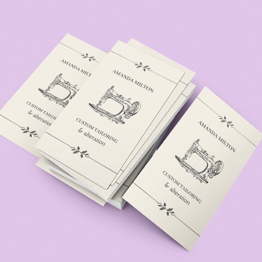 ヴィンテージシンプルのエレガント女性ファッション裁縫 名刺