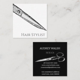 ヴィンテージシンプルのモダンハサミ スクエア名刺