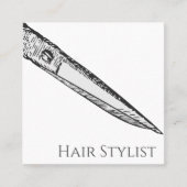 ヴィンテージシンプルのモダンハサミ スクエア名刺 (正面)