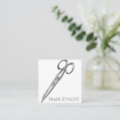ヴィンテージシンプルのモダンハサミ スクエア名刺 (スタンド正面)