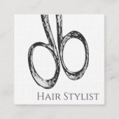 ヴィンテージシンプルのモダンハサミ スクエア名刺 (正面)