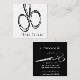 ヴィンテージシンプルのモダンハサミ スクエア名刺