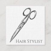 ヴィンテージシンプルのモダンハサミ スクエア名刺 (正面)