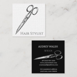 ヴィンテージシンプルのモダンハサミ スクエア名刺