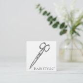 ヴィンテージシンプルのモダンハサミ スクエア名刺 (スタンド正面)