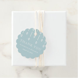 ヴィンテージシンプルアクアミント結婚サンキューユー フェイバータグ