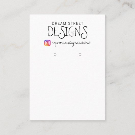 ヴィンテージシンプルインスタグラムイヤリングディスプレイカード 名刺 (正面)