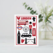 ヴィンテージシンプルウェルカムトゥロンドントラベル ポストカード (スタンド正面)