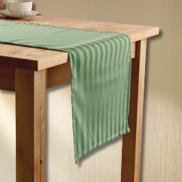 ヴィンテージシンプルオリーブセージ緑グラディエントストライプの ショートテーブルランナー