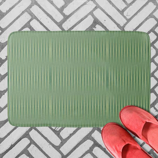 ヴィンテージシンプルオリーブセージ緑グラディエントストライプの バスマット