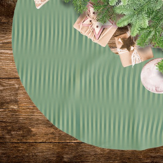 ヴィンテージシンプルオリーブセージ緑グラディエントストライプの ブラッシュドポリエステルツリースカート