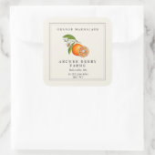 ヴィンテージシンプルオレンジマーマレードジャムjarラベル スクエアシール (バッグ)