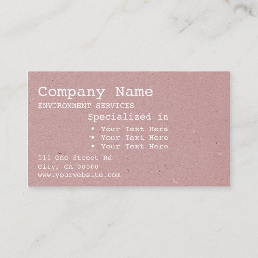 ヴィンテージシンプルオールドピンククラフト紙 名刺 (裏面)