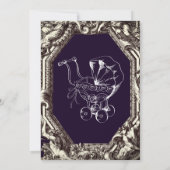 ヴィンテージシンプルゴシックスカルハロウィーンベイビーシャワー 招待状 (裏面)