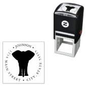 ヴィンテージシンプルゾウ戻りラベル セルフインキングスタンプ (インサイチュ)