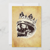 ヴィンテージシンプルハローウィンパーティゴシックスカル 招待状 (裏面)