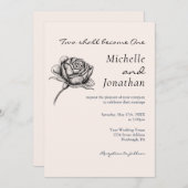 ヴィンテージシンプルバラフローラクリスチャン結婚ズ 招待状 (正面/裏面)