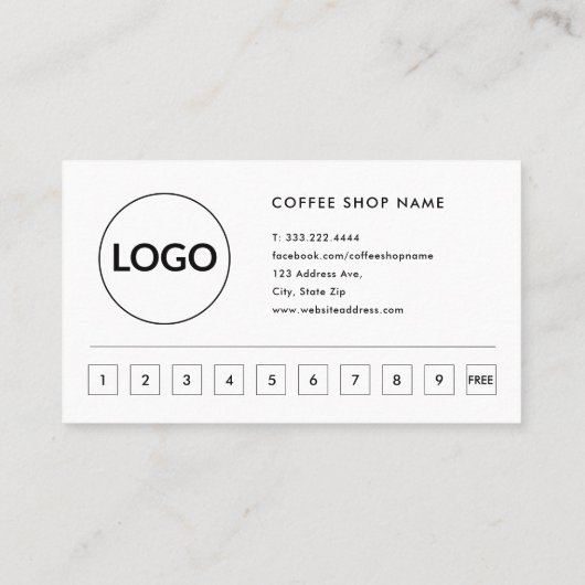 ヴィンテージシンプルバリスタ豆コーヒープログラム ロイヤリティカード (裏面)