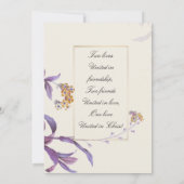 ヴィンテージシンプルパープルフラワークリスチャン結婚ズ 招待状 (裏面)