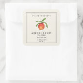 ヴィンテージシンプルピーチ保存ジャムジャムジャールラベル スクエアシール (バッグ)