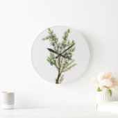 ヴィンテージシンプルボタニカルマウンテンジュニパー ラージ壁時計 (ホーム)