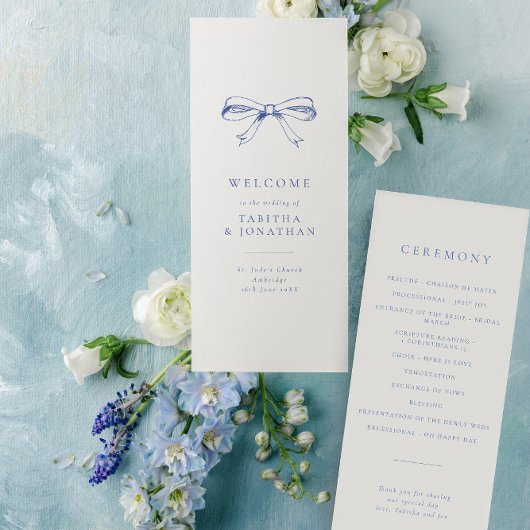 ヴィンテージシンプルボーブルー結婚式 プログラム