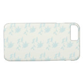 ヴィンテージシンプルライトブルーの花柄 Case-Mate iPhoneケース (裏面(横))