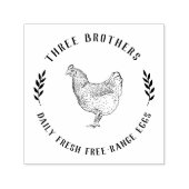 ヴィンテージシンプルラウンドエッグカートンファミリーファーム セルフインキングスタンプ (デザイン)