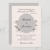 ヴィンテージシンプルリリーフローラクリスチャン結婚ズ 招待状 (正面/裏面)