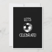 ヴィンテージシンプルレトロホワイトサッカー誕生日 招待状 (裏面)