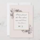 ヴィンテージシンプル手描きフローラクリスチャン結婚ズ 招待状 (裏面)