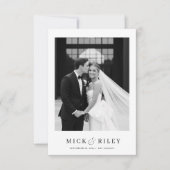 ヴィンテージシンプル文字と写真結婚ズ セーブザデート (正面)