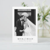 ヴィンテージシンプル文字と写真結婚ズ セーブザデート (スタンド正面)