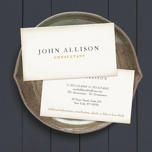 ヴィンテージシンプル起業家素朴高齢紳士 名刺