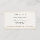 ヴィンテージシンプル起業家素朴高齢紳士 名刺 (裏面)