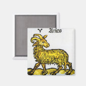 ヴィンテージシンボルや象徴の〔占星術の〕十二宮図、牡羊座のラム マグネット (正面/裏面)