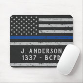 ヴィンテージシン・ブルーパーソナライズされたライン警察官 マウスパッド (マウス)