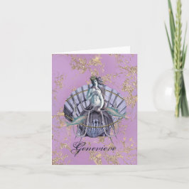 ヴィンテージシーウィッチコラージパープル&金ゴールドノートカード ノートカード