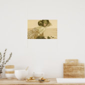 ヴィンテージシーガールとピンクのバラのポスター ポスター (キッチン)