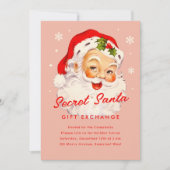 ヴィンテージシークレットサンタギフト交換クリスマスパーティー 招待状 (正面)