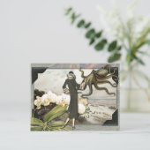 ヴィンテージシーサイドコラージュ葉書 ポストカード (スタンド正面)