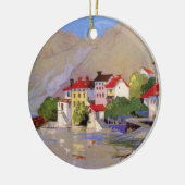 ヴィンテージシーサイドビレッジイタリア観光 セラミックオーナメント (左)