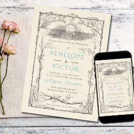 ヴィンテージシーサイド結婚式招待状 招待状