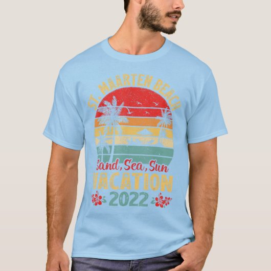 ヴィンテージシーサンドサンバケーション2022セントマーテンベア Tシャツ (正面)